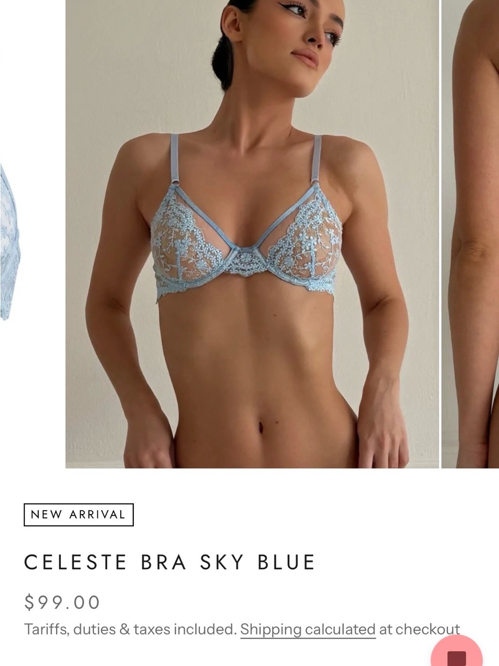 Celeste Sky Blue Lace Underwire Bra — Celeste